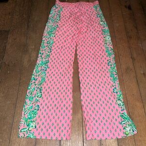 Lilly Pulitzer Bal Harbour Palazzo Pants Pink Size S Tropical Resort